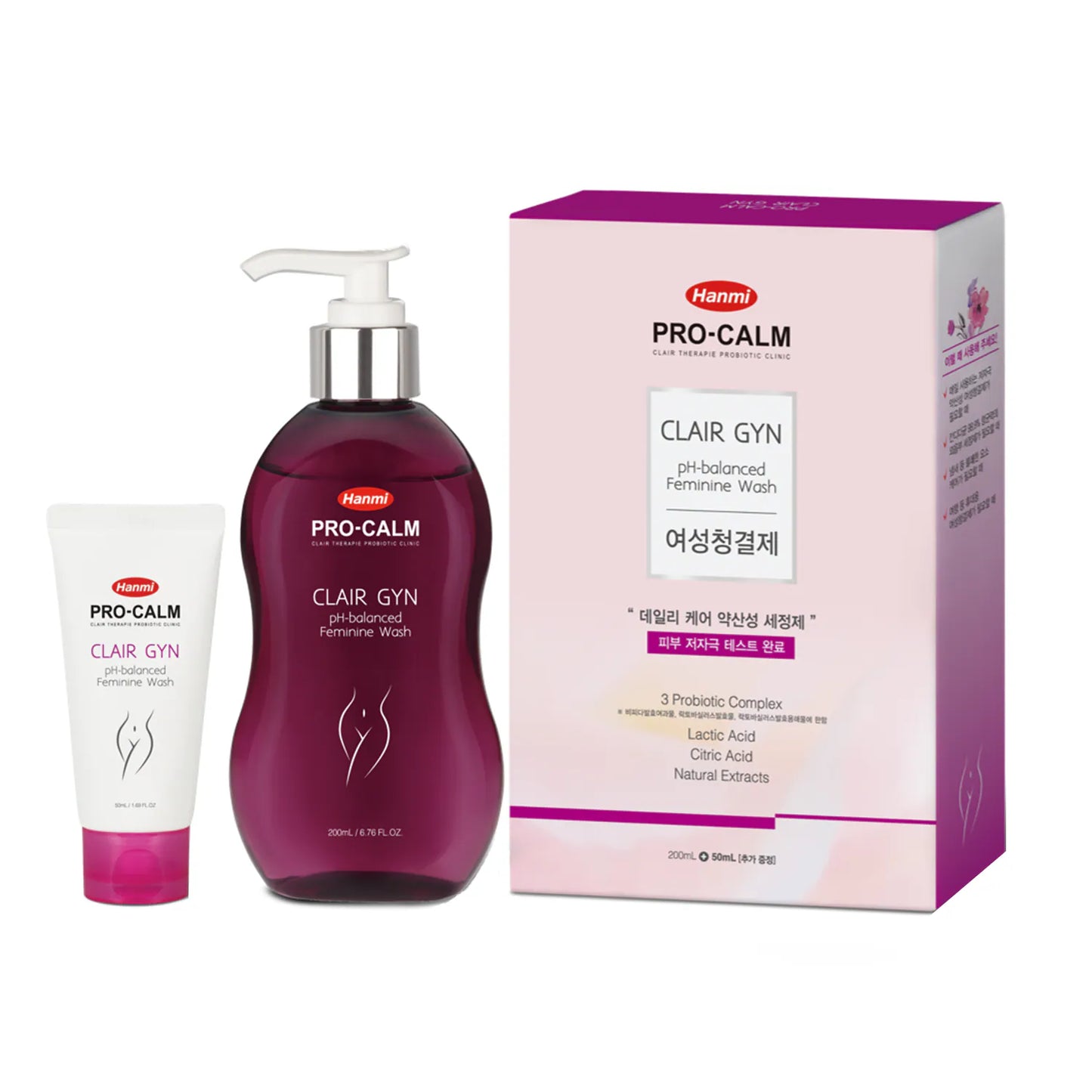 Hanmi PRO-CALM Clair Gyn 弱酸性女性清潔液套裝 200ml+50ml