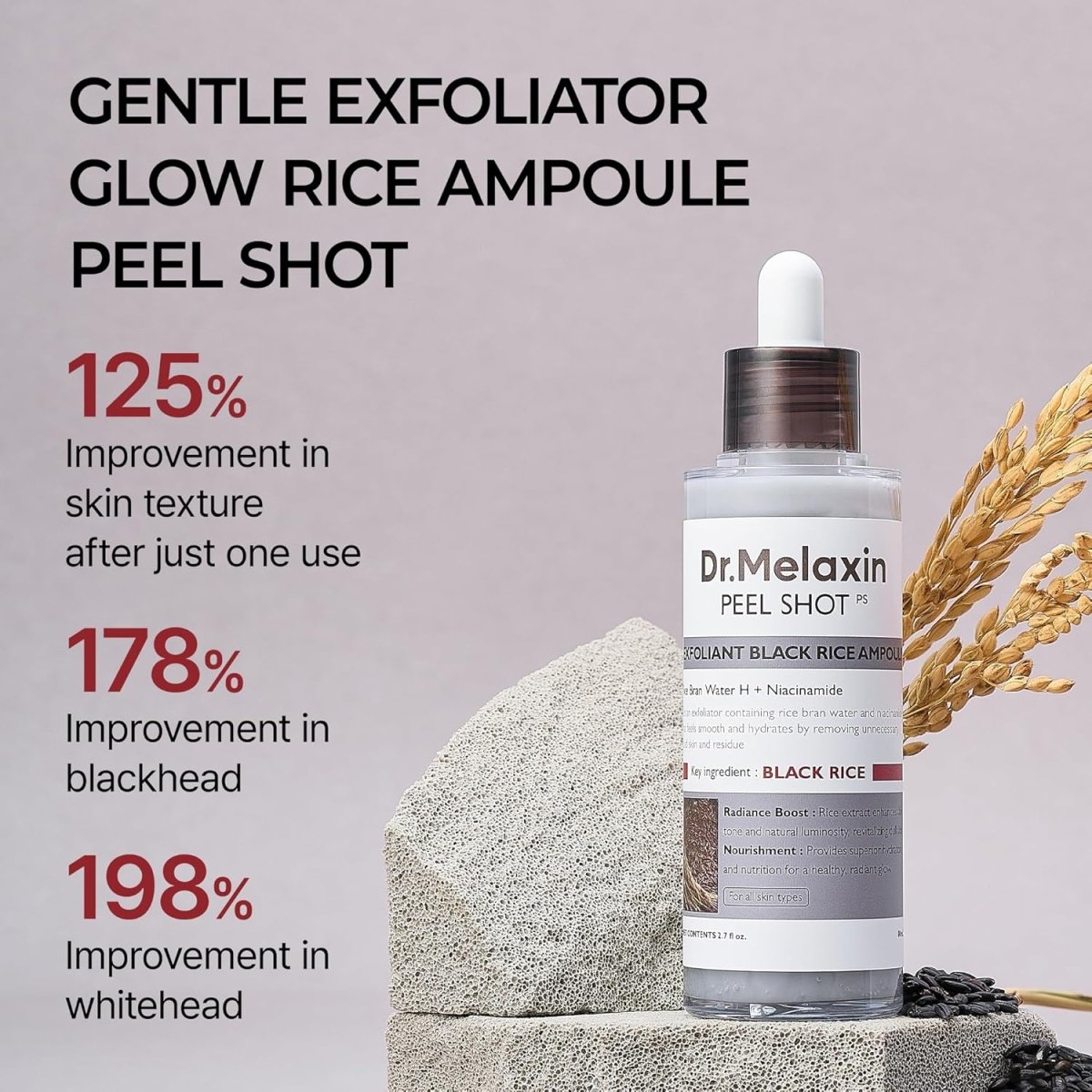 Dr.Melaxin Peel Shot 黑米去角質柔膚精華 80ml - Beautitu.com