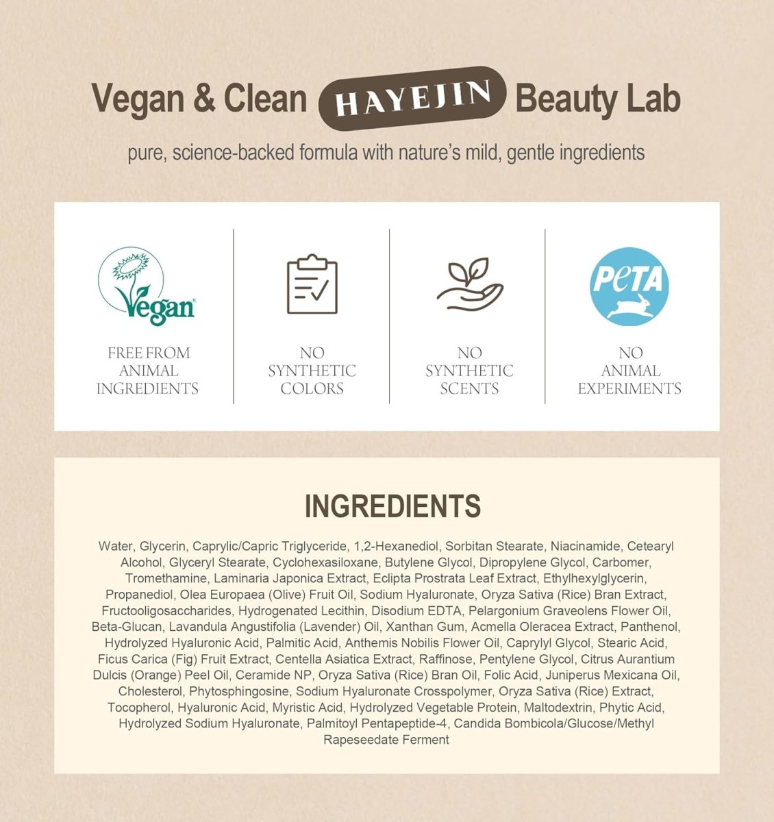 HAYEJIN RiceFila 50hr持久純素保濕霜 50ml - Beautitu.com