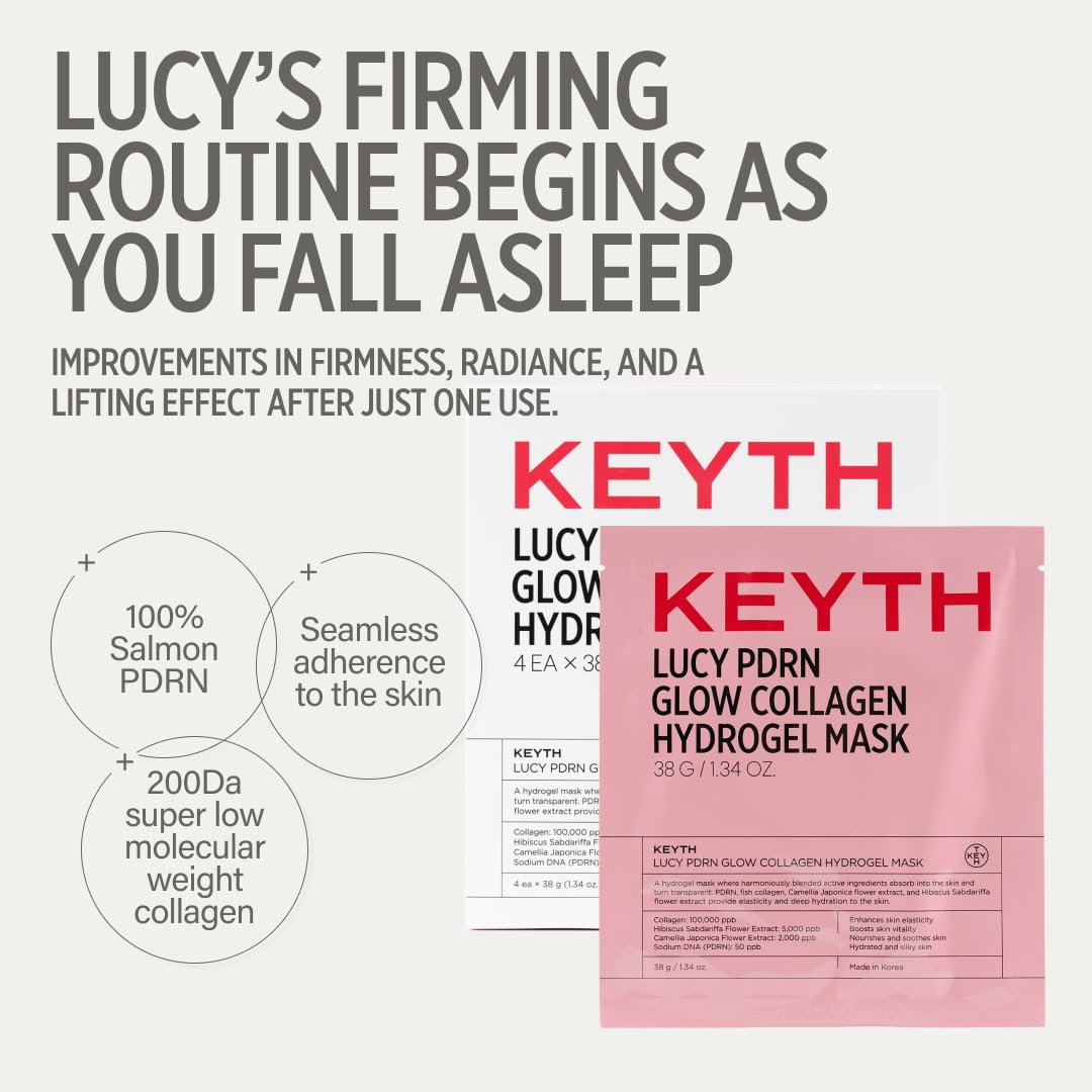 KEYTH LUCY PDRN 亮澤膠原蛋白水凝面膜 4片 - Beautitu.com