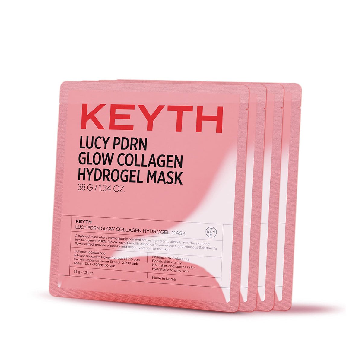 KEYTH LUCY PDRN 亮澤膠原蛋白水凝面膜 4片 - Beautitu.com