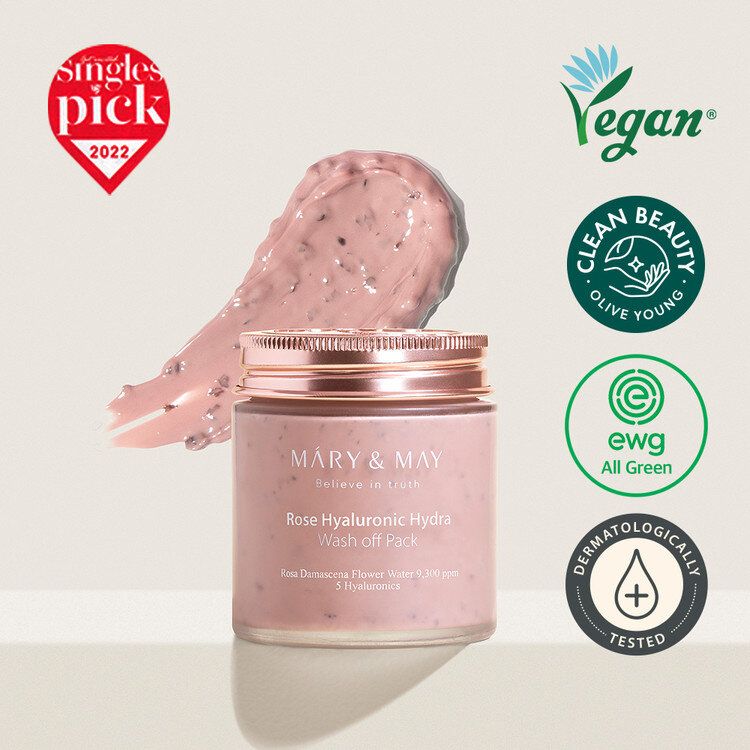 MARY & MAY - 大馬士革玫瑰玻尿酸抗氧補濕面膜 125g - Beautitu.com