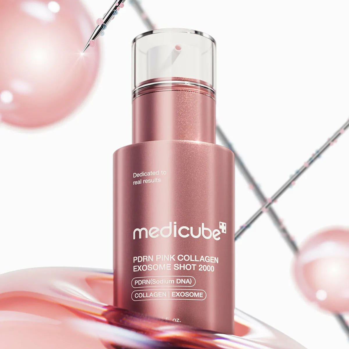 Medicube | PDRN粉紅膠原外泌體微針安瓶 2000 - Beautitu.com