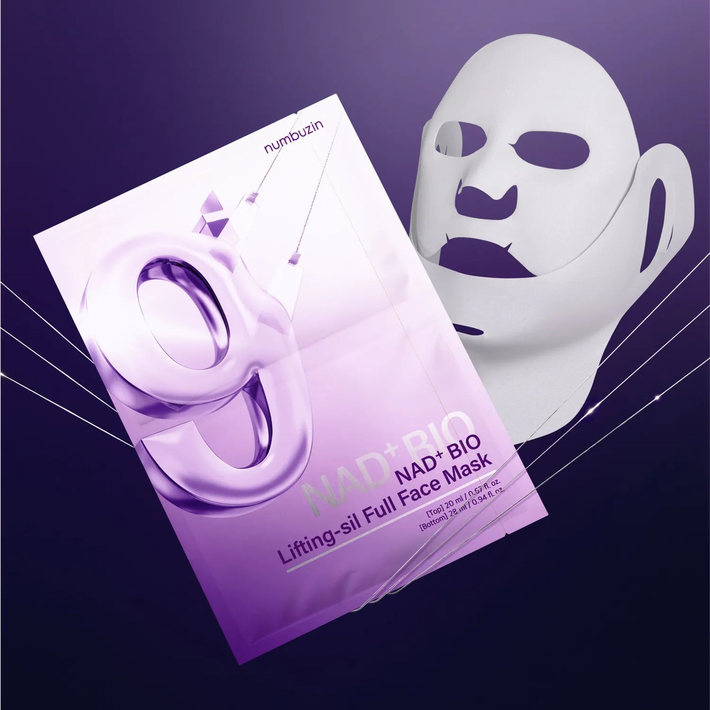 numbuzin | No. 9 NAD+ Bio提拉緊致全效面膜4片裝 (+Fabric Lifting Band) - Beautitu.com