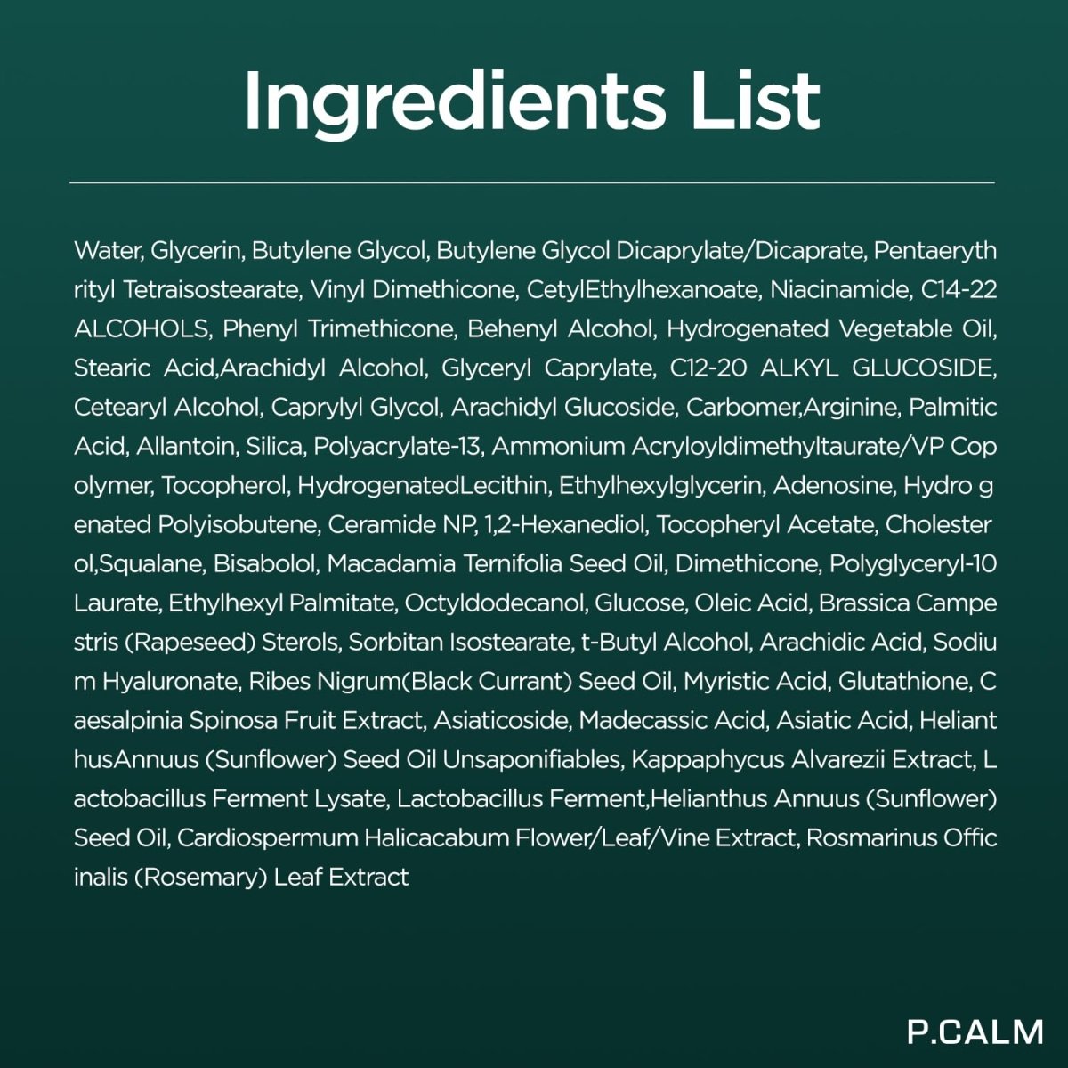 P.CALM Cato Cream 積雪草乳酸桿菌深層保濕舒緩霜 80ml - Beautitu.com