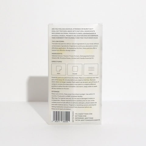TONIK Chill Out Stress & Anxiety Relief Transdermal Vitamin Patch