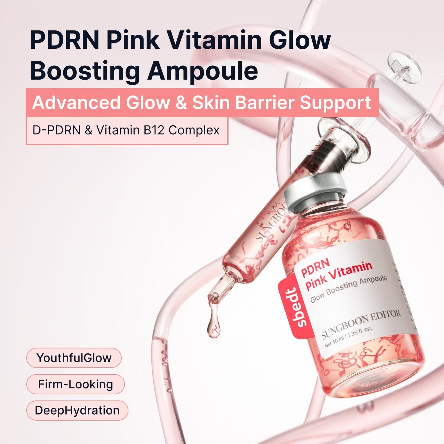 SUNGBOON EDITOR PDRN Pink Vitamin Glow Boosting Ampoule 40ml — 2