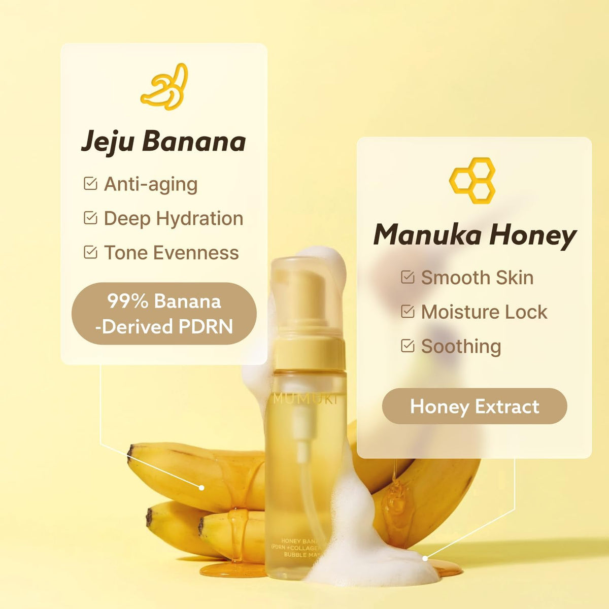 MUMUKI Honey Banana BDRN Bubble Mask 150ml