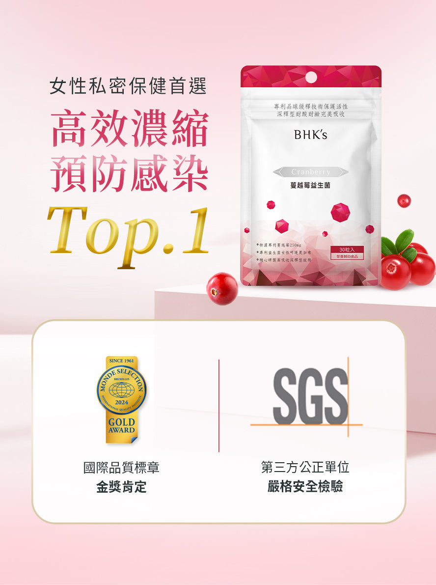 BHK's蔓越莓預防私密處感染首選