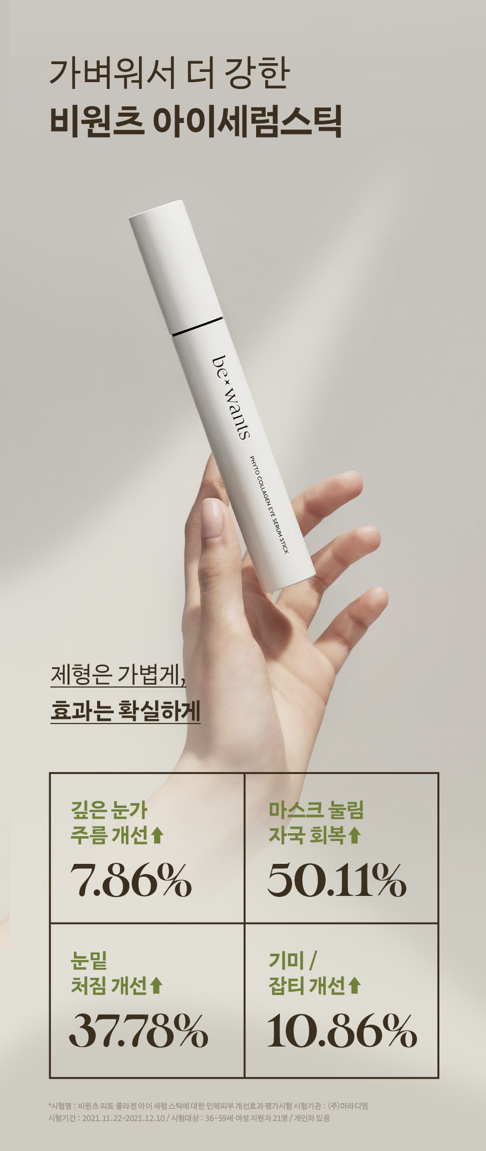 韓國 be wants Phyto Collagen Eye Serum Stick 純素膠原蛋白眼部精華舒壓滾珠棒