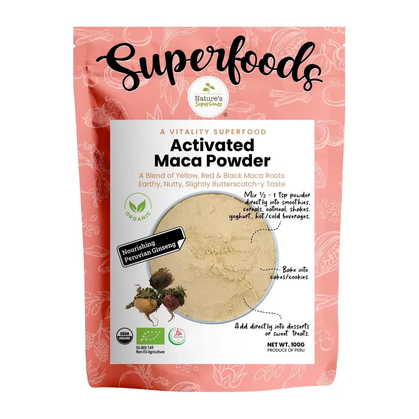 Nature's Superfoods | 有機糊化瑪卡粉 100g - Beautitu.com