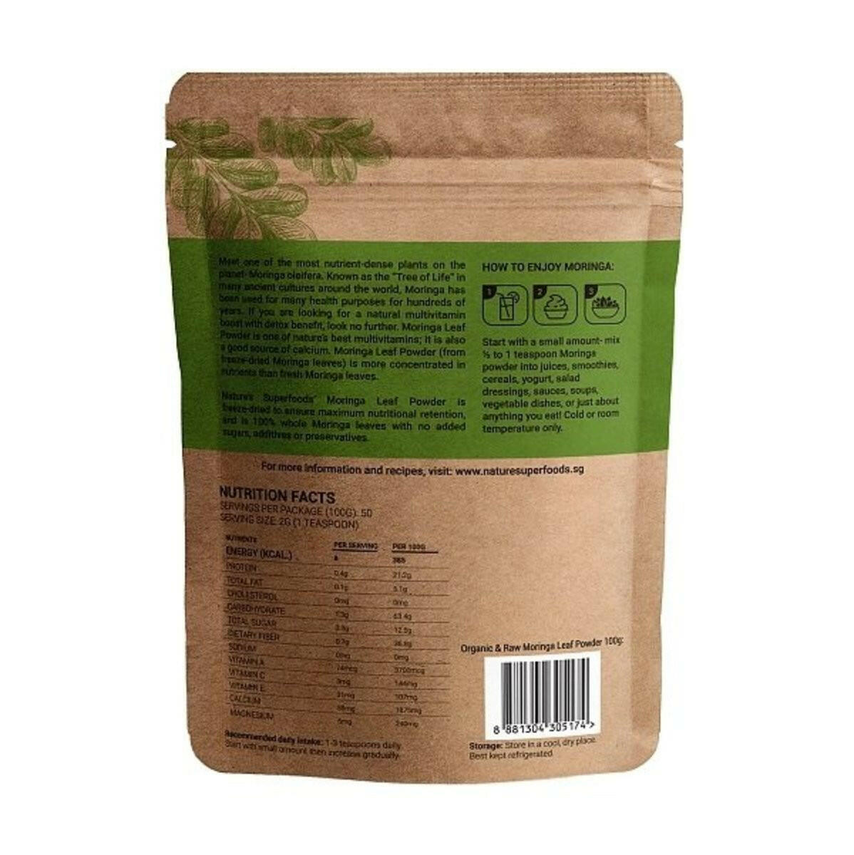 Nature's Superfoods | 有機凍乾生辣木葉粉 100g - Beautitu.com