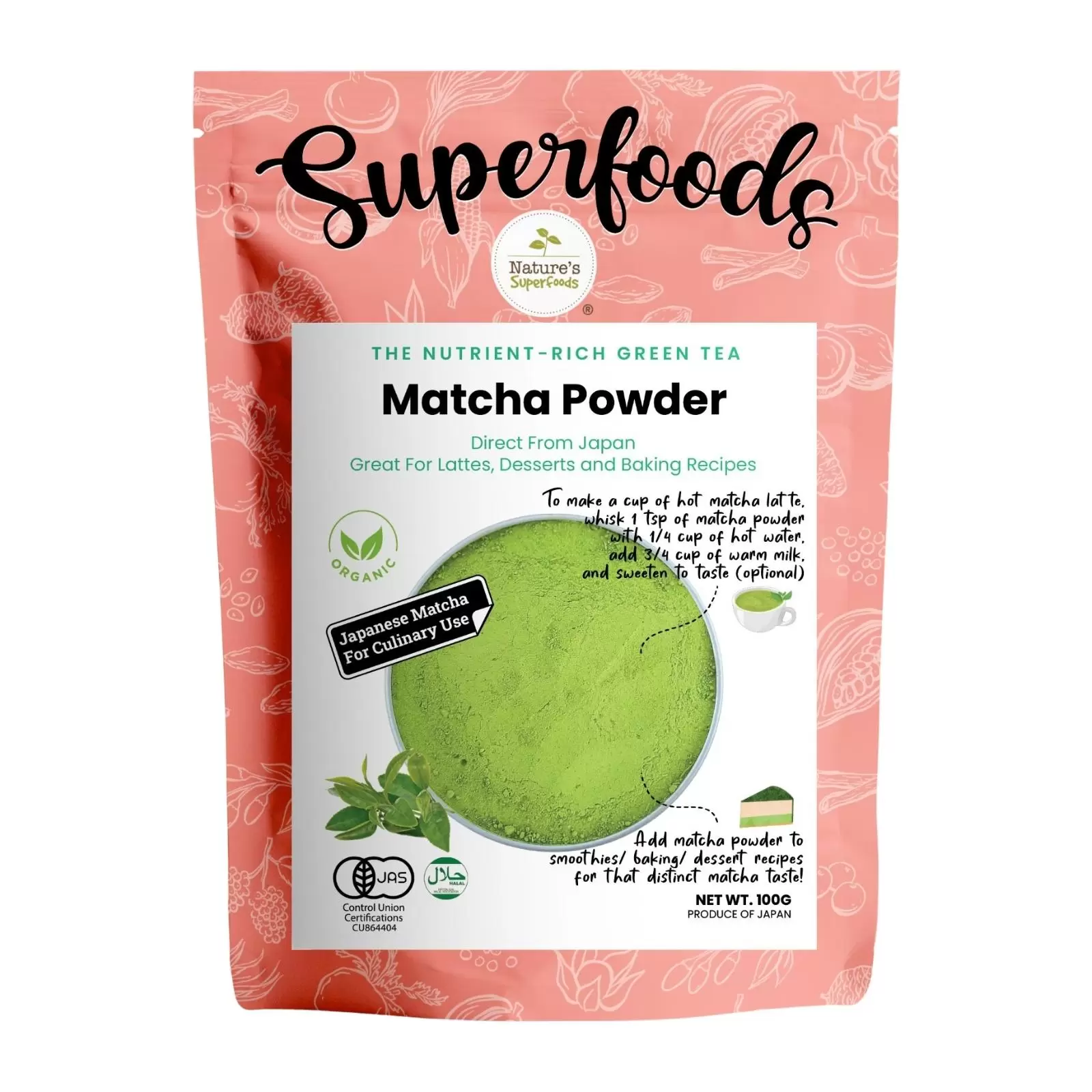 Nature's Superfoods | 日本京都 100% 有機抹茶粉 100g - Beautitu.com