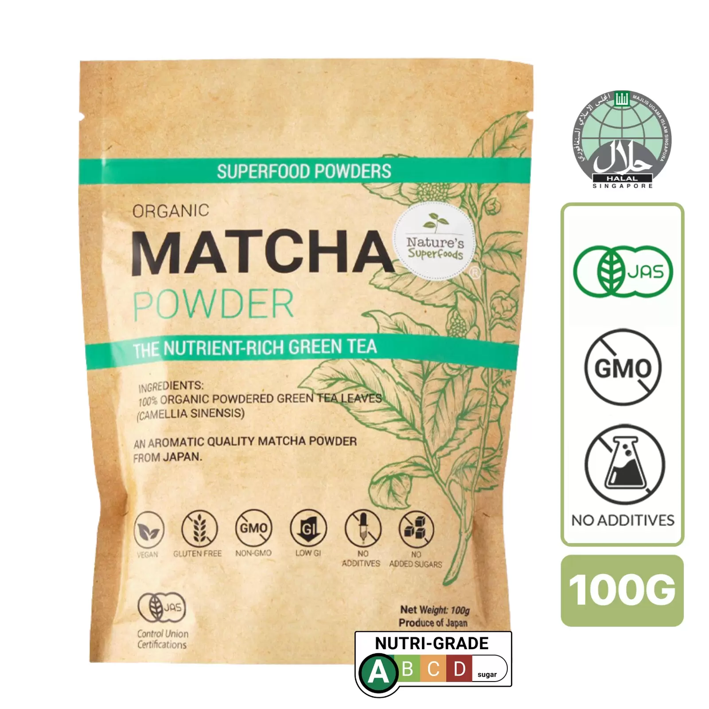 Nature's Superfoods | 日本京都 100% 有機抹茶粉 100g - Beautitu.com