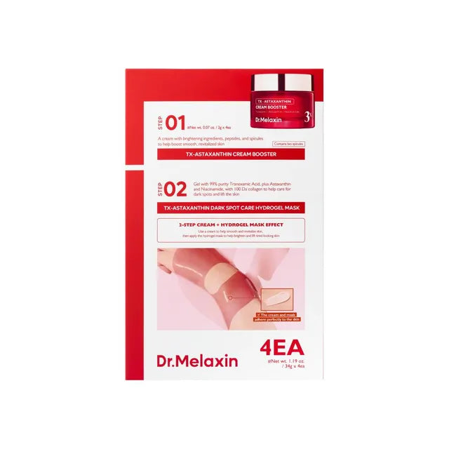 Dr.Melaxin Tx-Astaxanthin Cream Booster & Dark Spot Care Hydrogel Mask Set 4EA