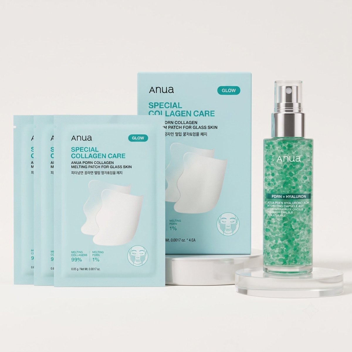 Anua PDRN 膠原蛋白抗皺提拉修護貼(臉頰用) + 透明質酸水光膠囊噴霧 100ml - Beautitu.com