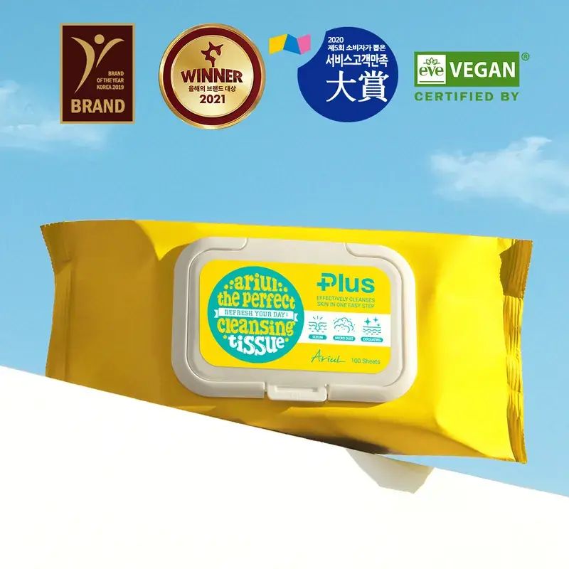 Ariul Plus 升級淨膚調理潔顏卸妝潔面巾 100片 - Beautitu.com