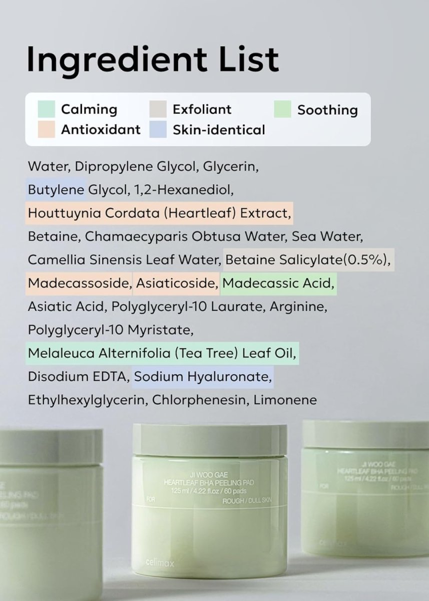 Celimax Ji Woo Gae 魚腥草BHA去角質爽膚棉片 60片裝 - Beautitu.com