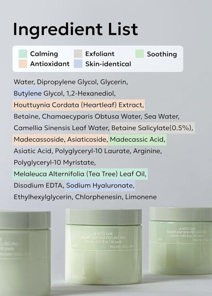 Celimax Ji Woo Gae 魚腥草BHA去角質爽膚棉片 60片裝 - Beautitu.com