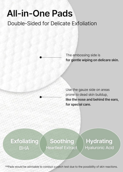 Celimax Ji Woo Gae 魚腥草BHA去角質爽膚棉片 60片裝 - Beautitu.com