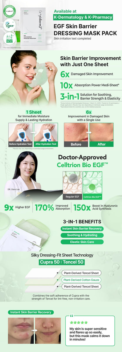 Zipiderm EGF Skin Barrier Dressing Mask Pack 23ml × 4 detail 1