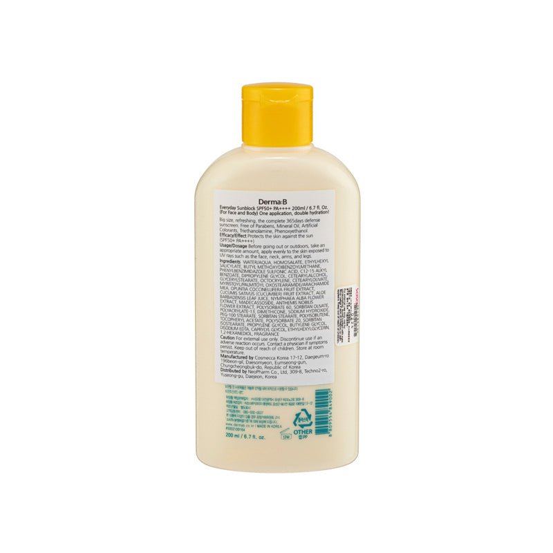 Derma: B 低敏防曬霜 SPF 50+ PA++++ 200ml - Beautitu.com