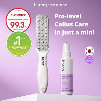 BAREN (Renew) Callus Remover Kit for Feet: Foot File &amp; Peeling Foot Spray