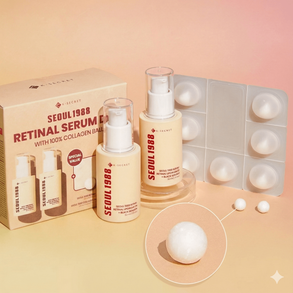 KSECRET 視黃醇黑參精華雙套裝 - Beautitu.com