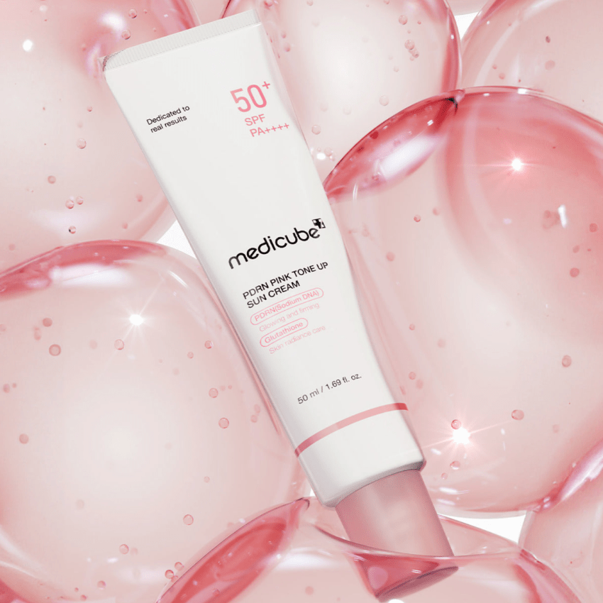 Medicube PDRN粉紅亮澤防曬霜SPF50+PA++++ 50ml - Beautitu.com