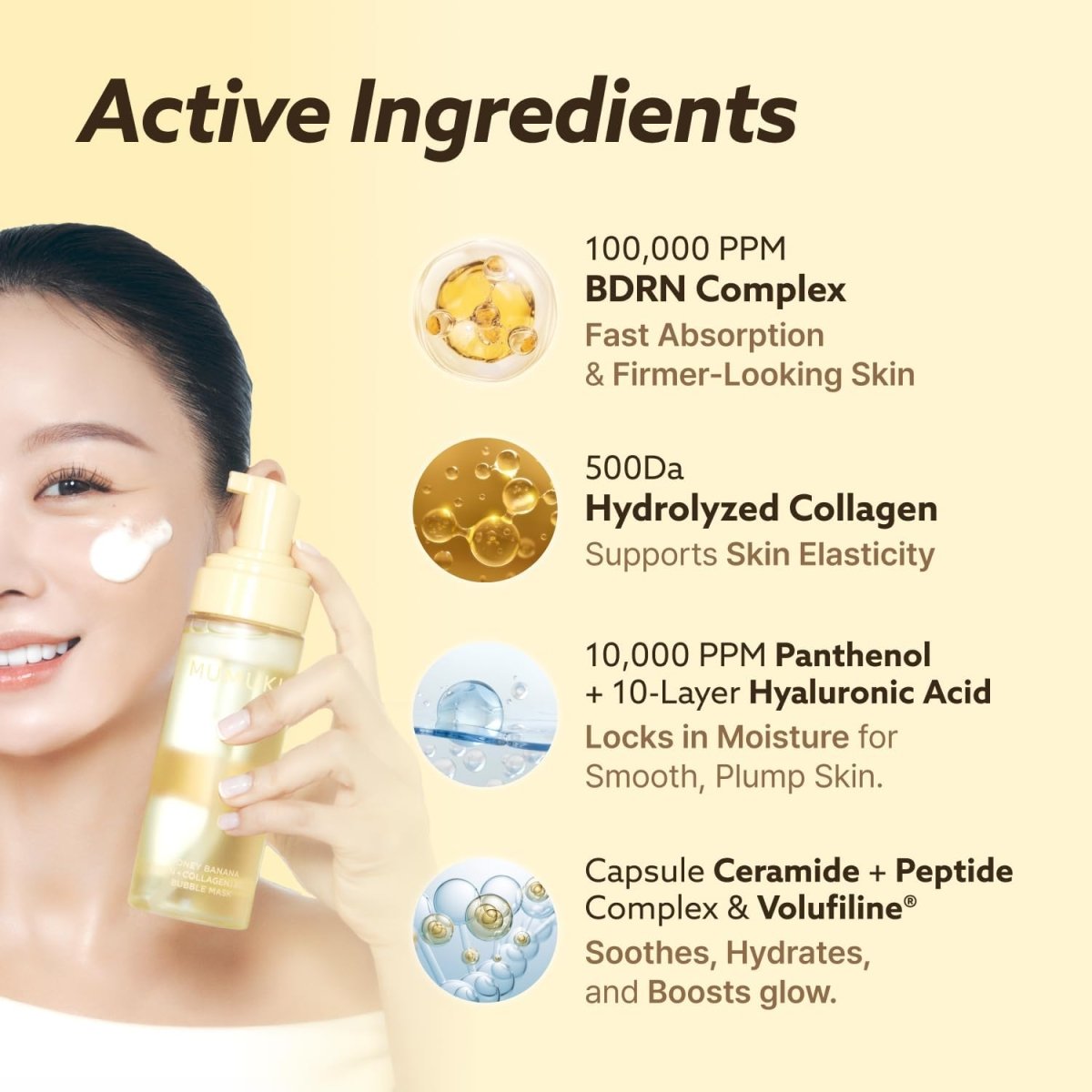 MUMUKI 蜂蜜香蕉 BDRN (PDRN + Collagen) 免洗泡泡爽膚水 150ml - Beautitu.com