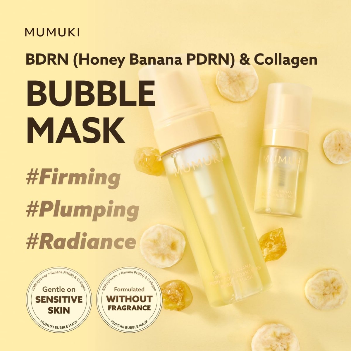 MUMUKI 蜂蜜香蕉 BDRN (PDRN + Collagen) 免洗泡泡爽膚水 150ml - Beautitu.com