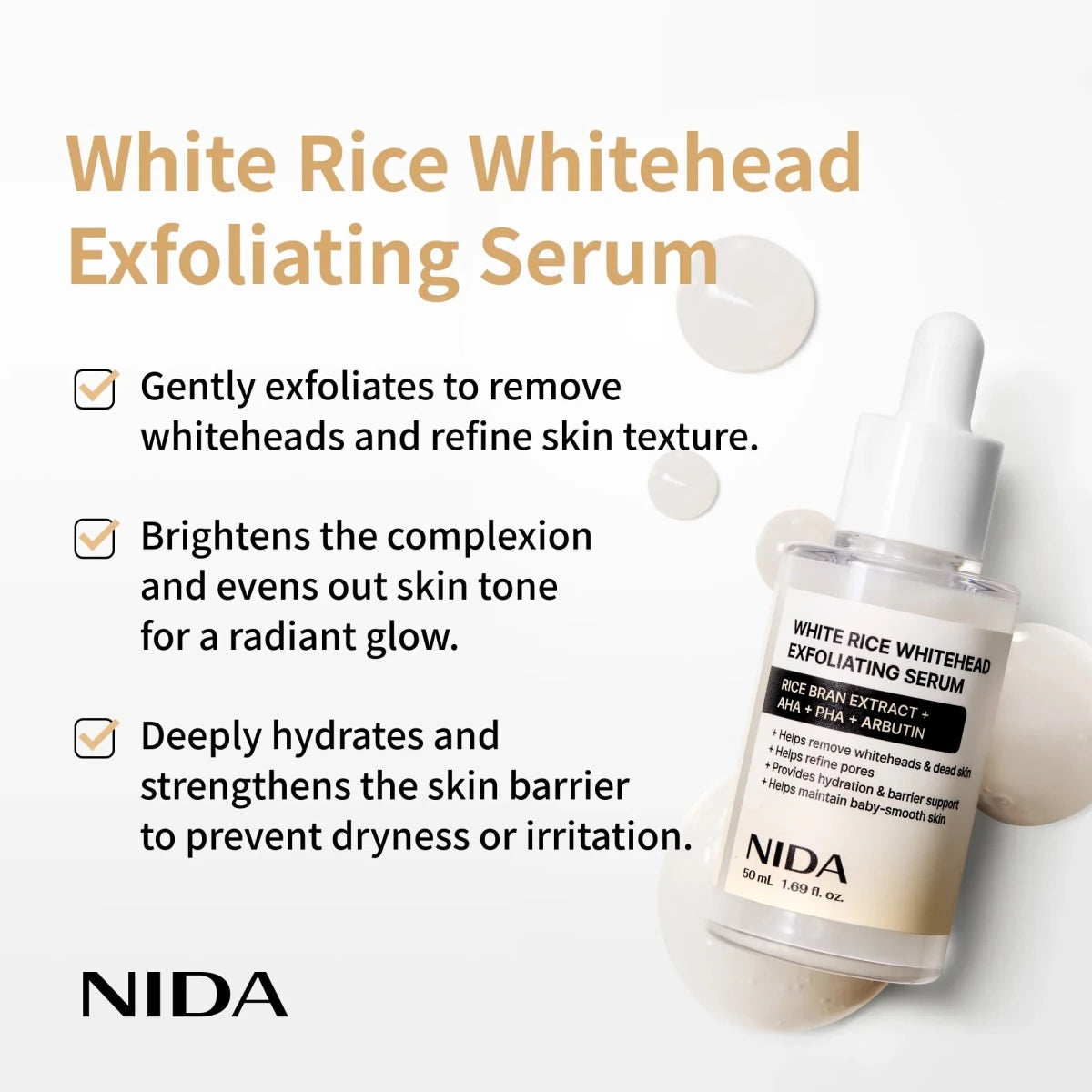 NIDA 白米白頭去角質精華液50ml - Beautitu.com