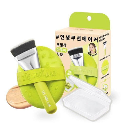 THE TOOL LAB X HAPPYRIM 完美服貼水感雙效粉撲 + 粉底掃套裝 - Beautitu.com