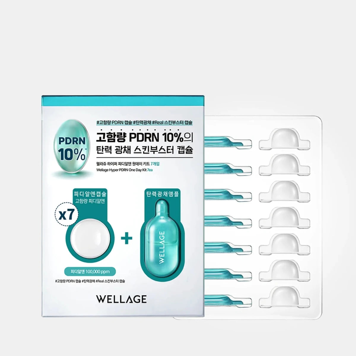 WELLAGE PDRN 修復精華七日裝 (PDRN修復膠囊 25毫克x7件 + 精華 1毫升x7件) - Beautitu.com
